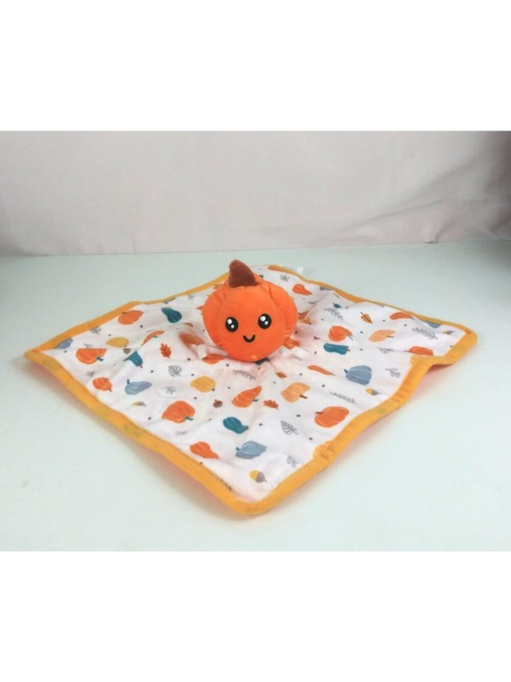 Parent's Choice Pumpkin Fall Halloween 11.5" x 11.5" Lovey Security Blanket